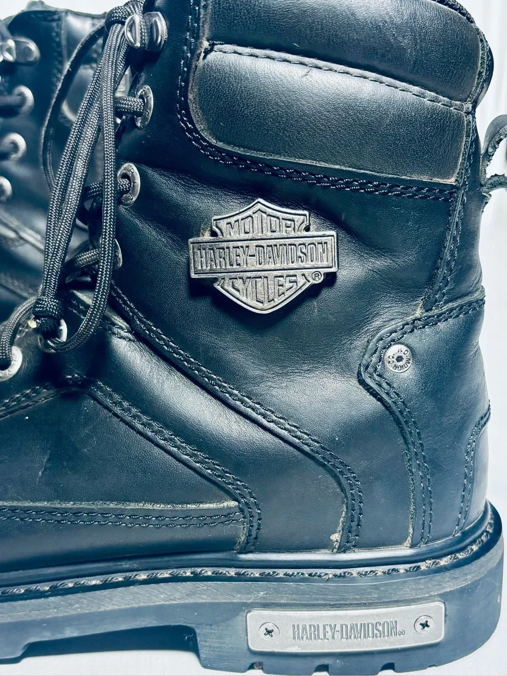 Harley Davidson Abercorn 7-inch Lace Up Motorcycle Boots Mens 9.5 D93340